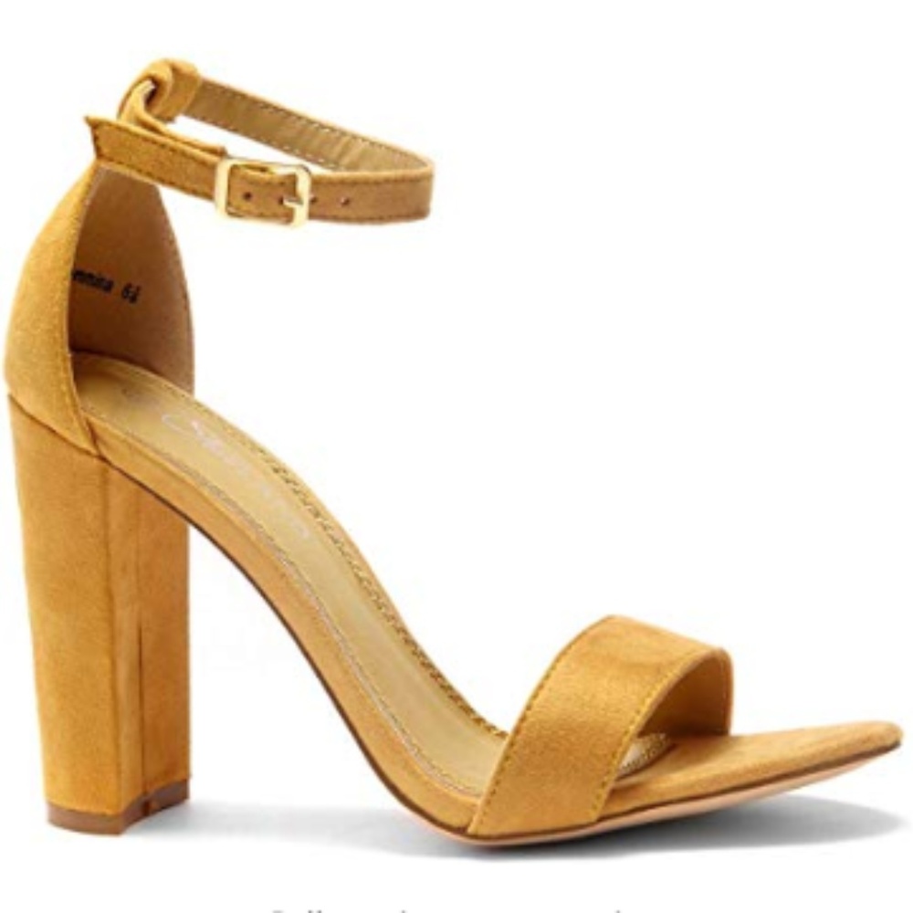 Open Toe Ankle Block High Heel Sandals